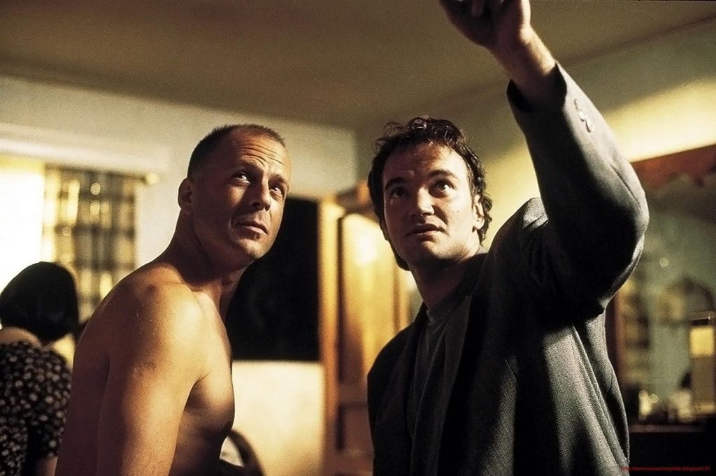 Bruce Willis e Quentin Tarantino em 1995